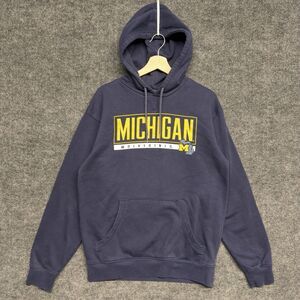 Michigan Wolverines Hoodie Mens Large Blue Navy Pro Edge By Knights Apparel Y2K